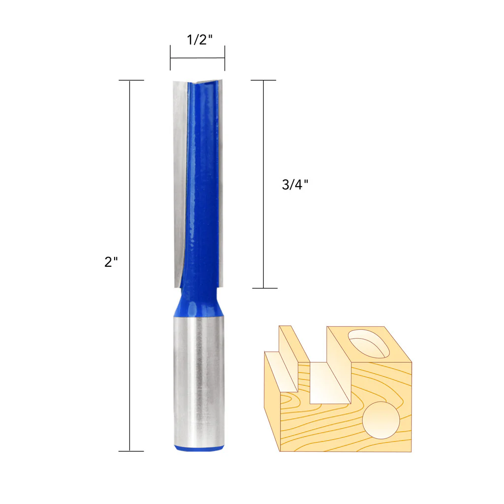 1/2" STRAIGHT ROUTER BIT LONG 1/2" SHANK - Image 5