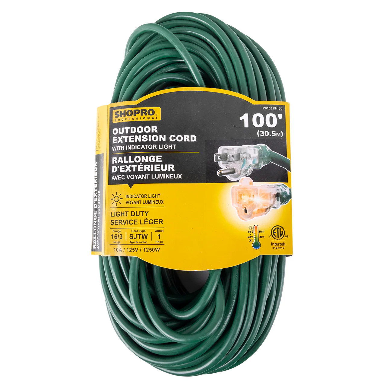 100' EXTENSION CORD GREEN