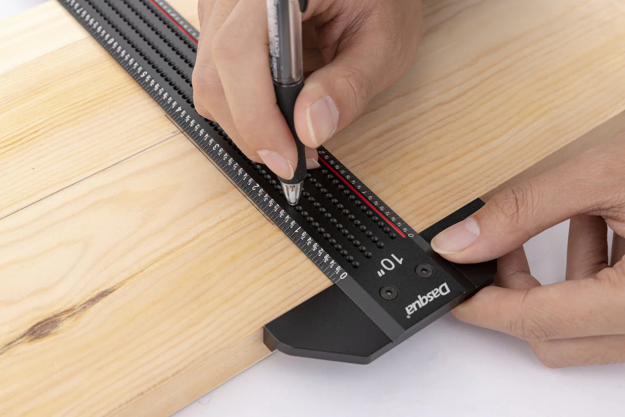 10" T SHAPED RULER WITH MARKED HOLES