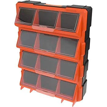 12 COMPARTMENT CLEAR STORAGE BIN TACTIX
