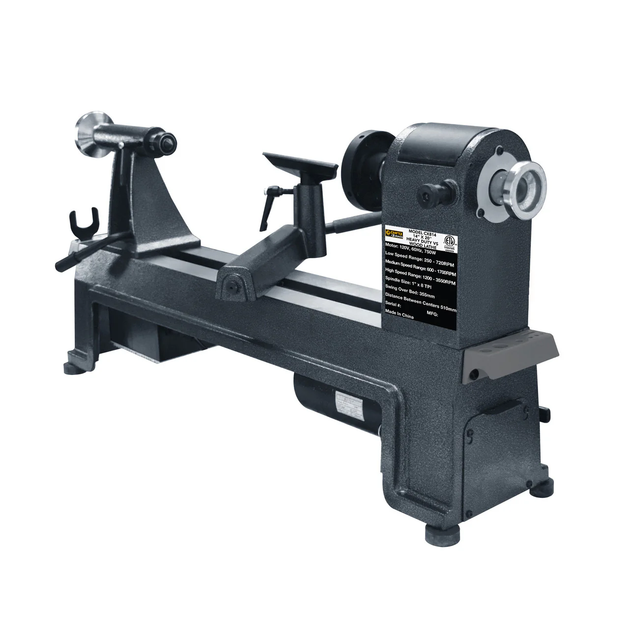 14" X 20" VARI SPEED WOOD LATHE - Image 4