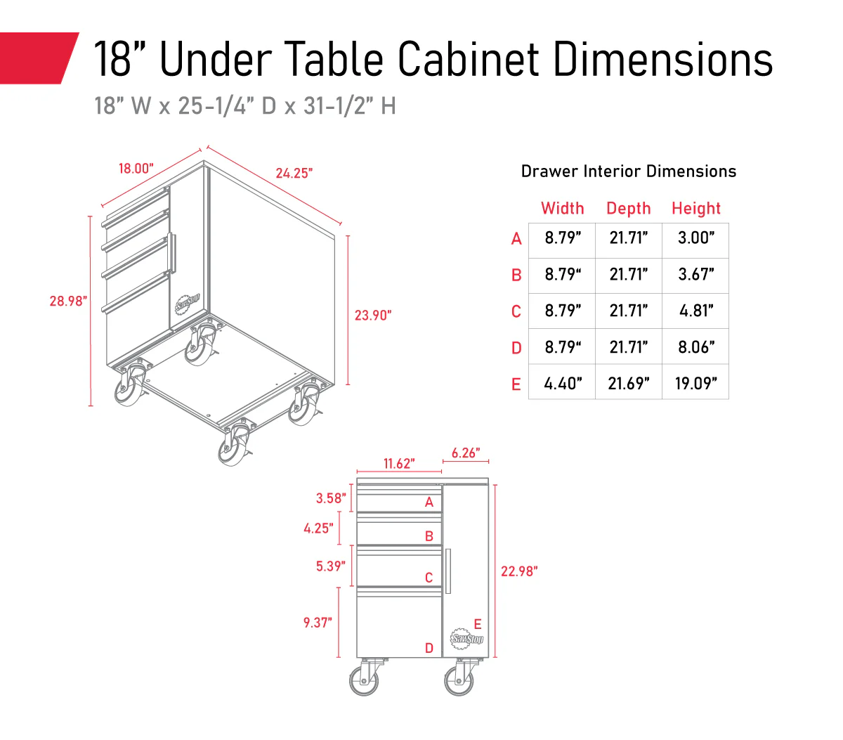 18" UNDER TABLE CABINET - Image 6