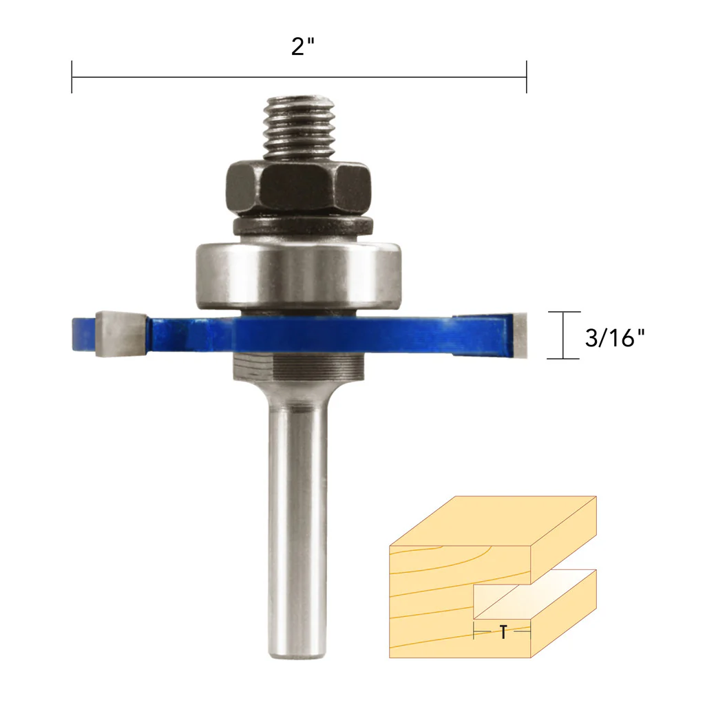 3/16" 3 WING SLOT CUTTER ROUTER BIT 1/4" - Image 4