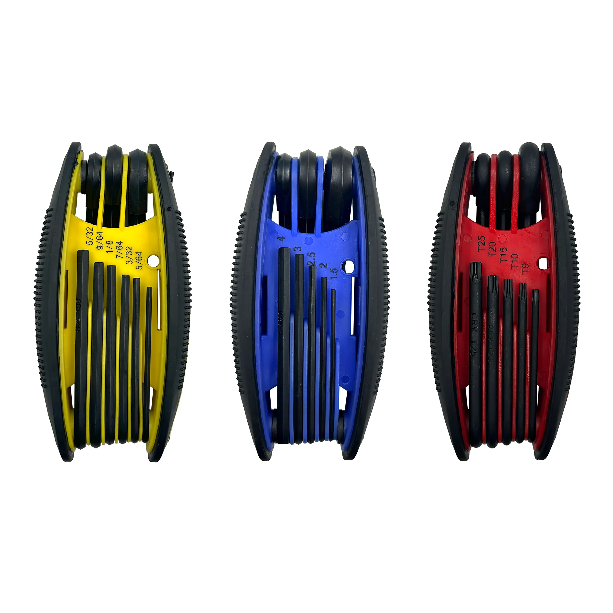 3 FOLDING HEX KEY SETS SAE/METRIC/TORX - Image 3