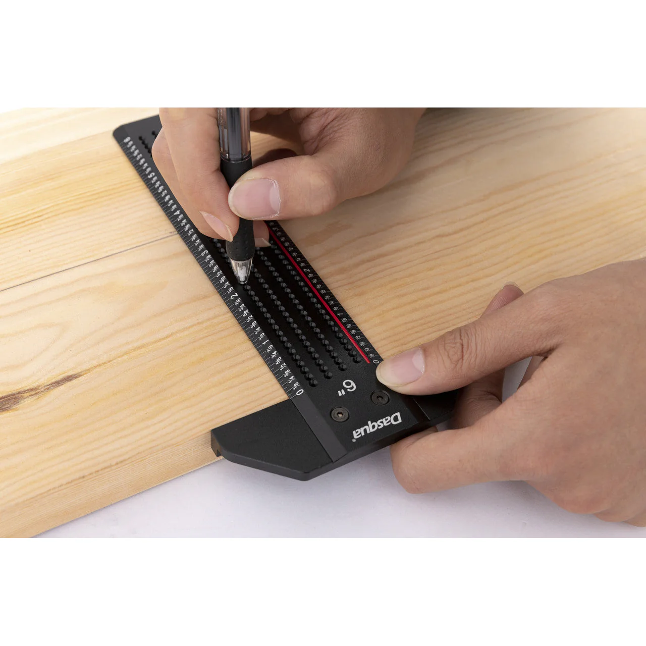 6" T SHAPED RULER WITH MARKED HOLES