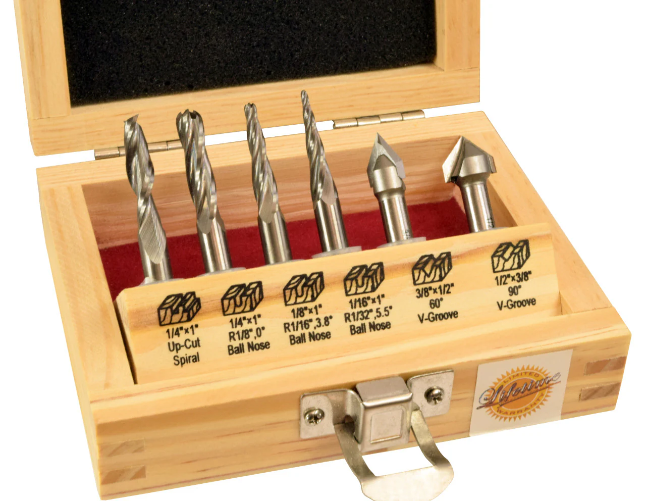 6PC CNC STARTER ROUTER BIT SET 1/4"SHANK - Image 3