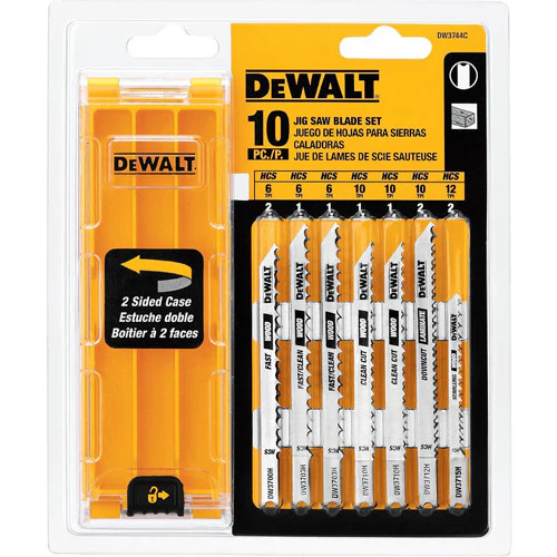 BLADE SET W/CASE JIGSAW 10PC DEWALT