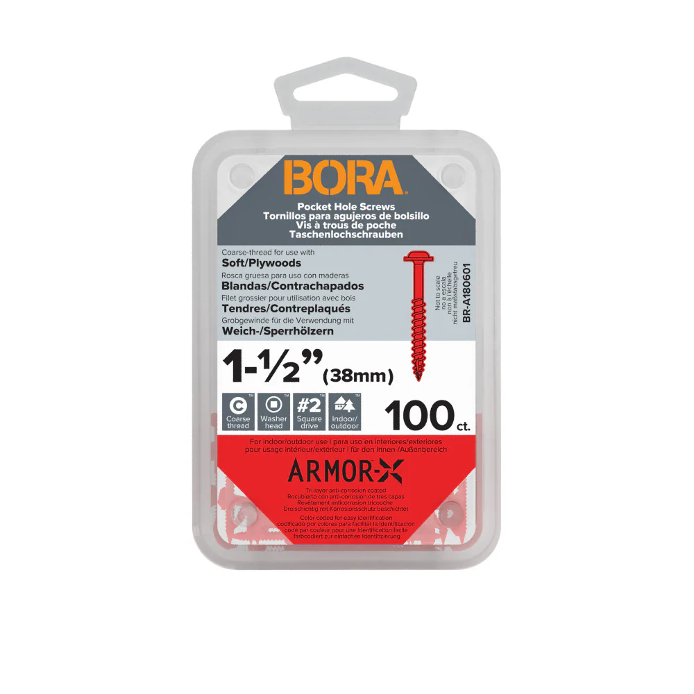 BORA Pocket Hole 1-1/2" Coarse Screws 100pcs