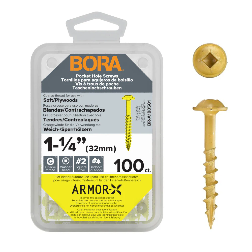 BORA Pocket Hole 1-1/4" Coarse Screws 100pcs - Image 2