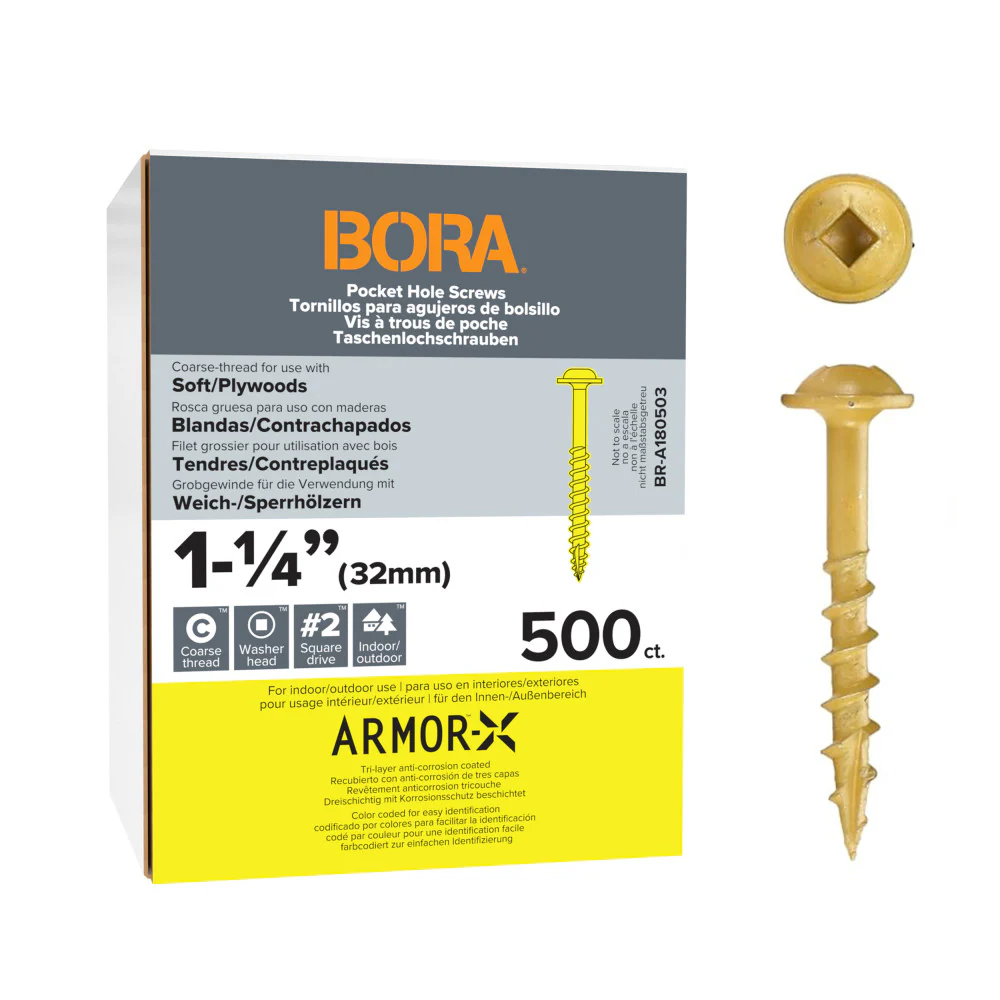 BORA Pocket Hole 1-1/4" Coarse Screws 500pcs - Image 2