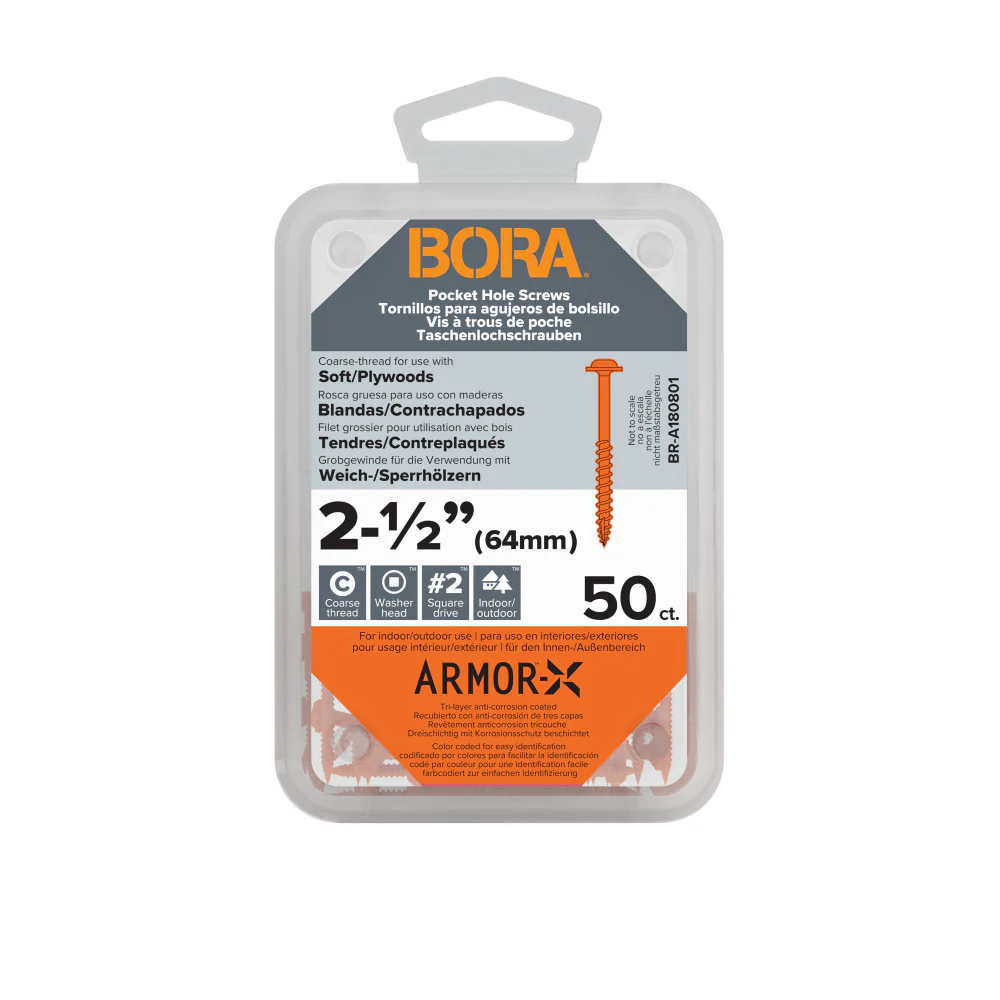 BORA Pocket Hole 2-1/2" Coarse Screws 50pcs