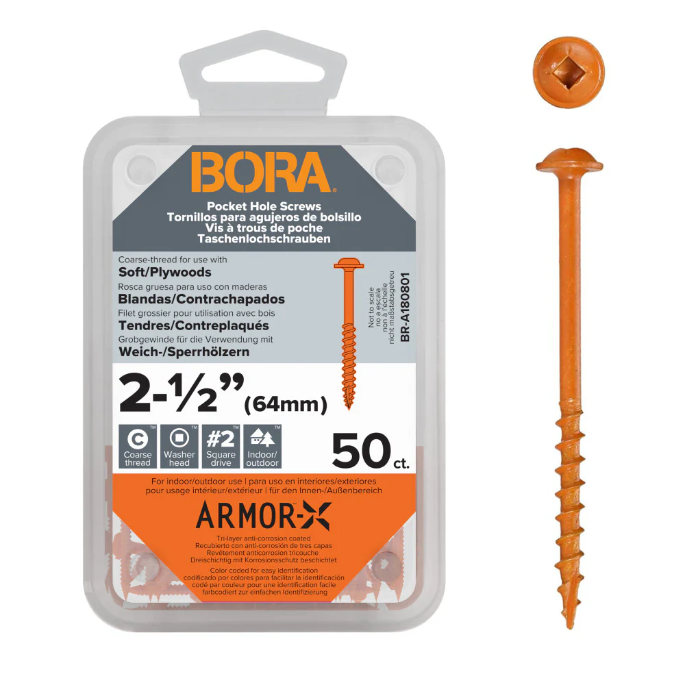BORA Pocket Hole 2-1/2" Coarse Screws 50pcs - Image 2
