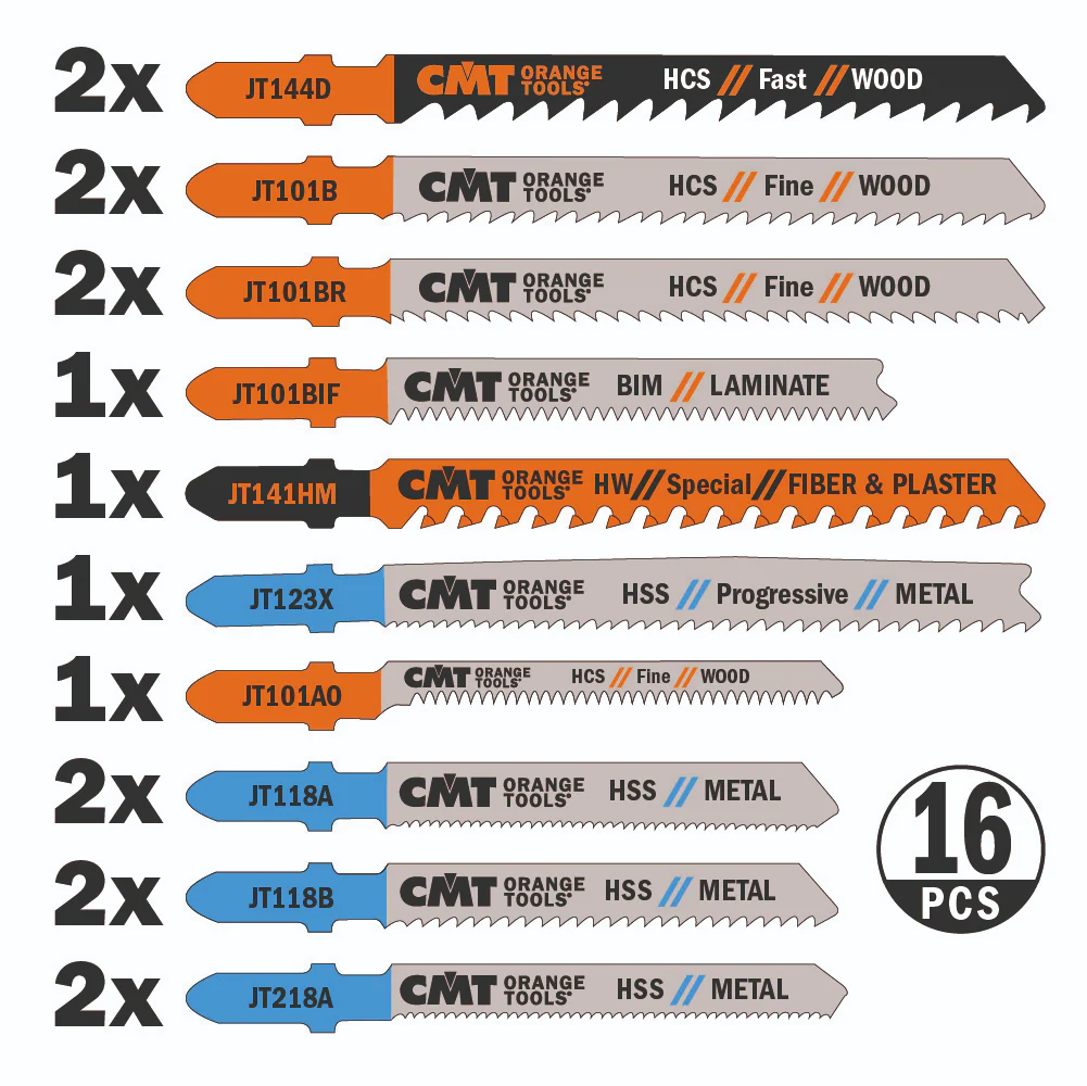CMT JIG SAW BLADES 16PC SET - Image 2