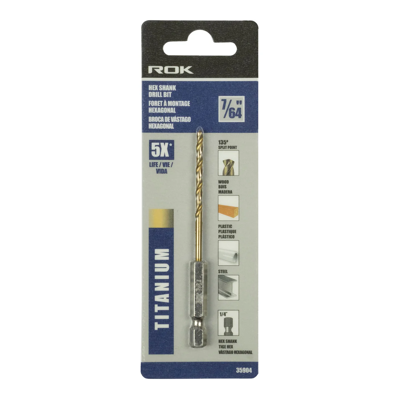 HEX SHANK DRILL BIT 7/64"TITAN