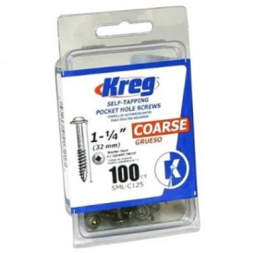 POCKET SCREWS-1-1/4",#8 CRSE,W/H, 100CT SMLC125100 - Image 2