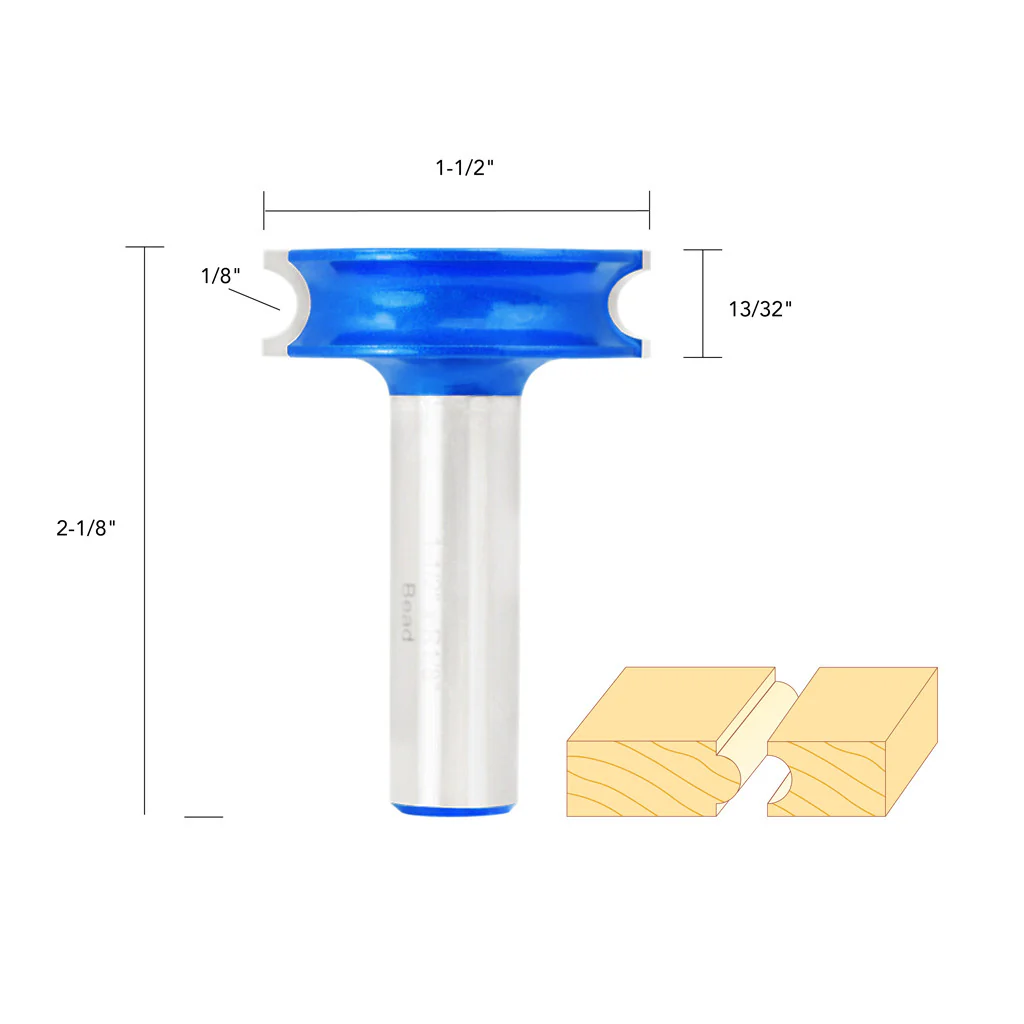 1-1/2" X 1/8" BEAD ROUTER BIT 1/2" SHANK - Image 5