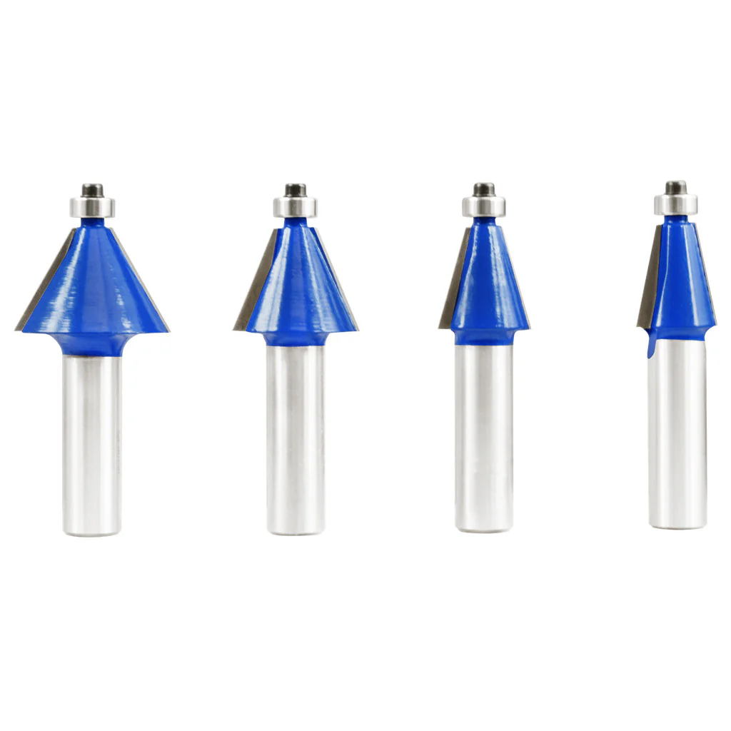 4PC CHAMFER BIT ROUTER BIT SET 1/2" SHAN - Image 3
