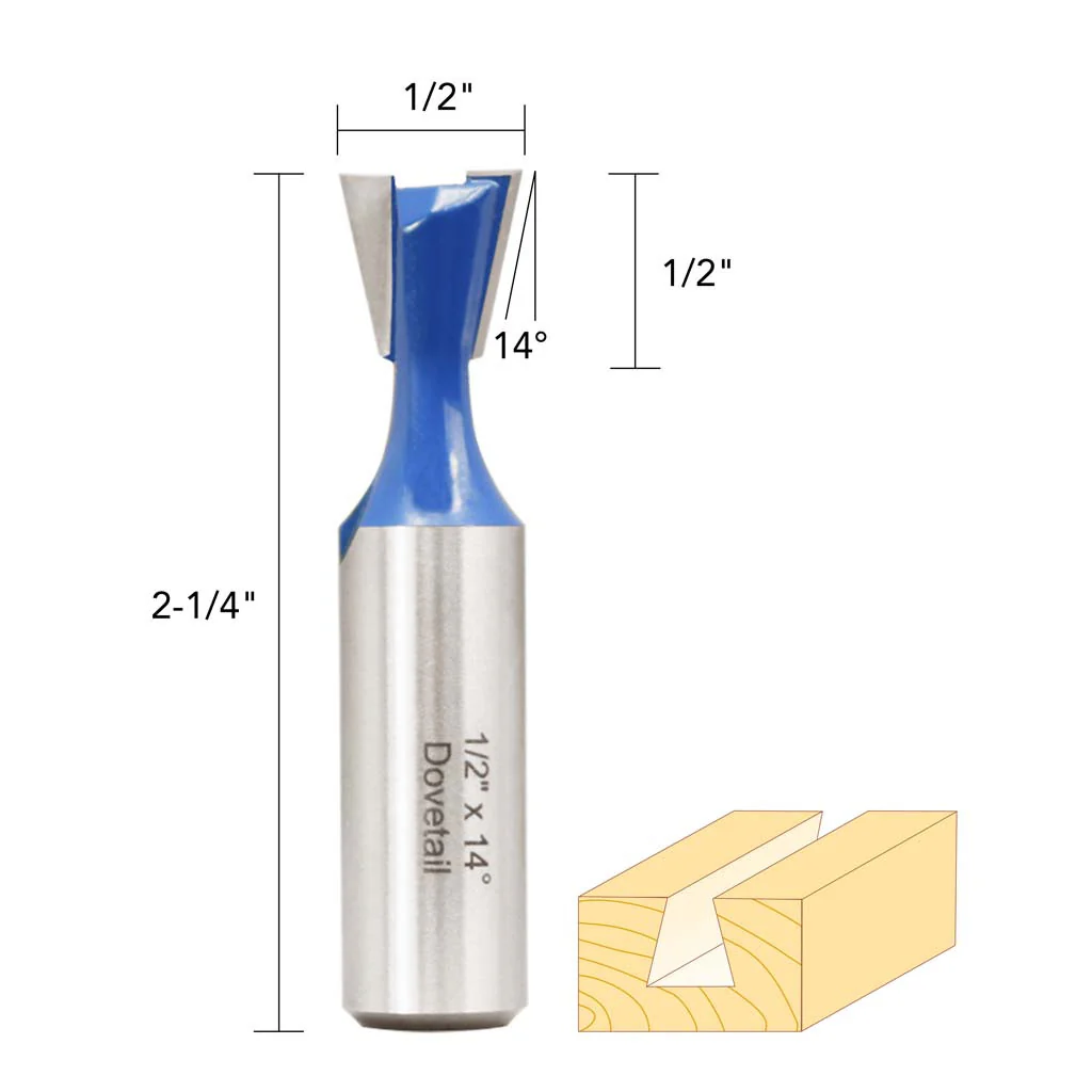 1/2" 14� DOVETAIL ROUTER BIT 1/2" SHANK - Image 5