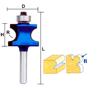 1/8"R EDGE BEAD ROUTER BIT 1/4" SHANK