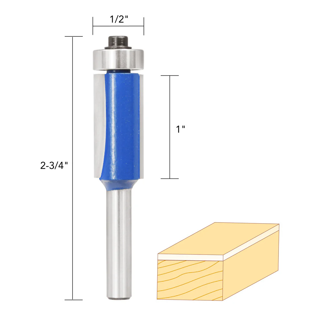 1/2" X 1" FLUSHTRIM ROUTER BIT 1/4" SHAN - Image 5