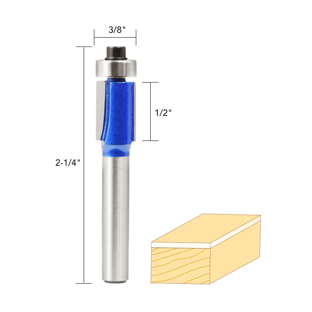 3/8" X 1/2" FLUSHTRIM ROUTER BIT 1/4" SH - Image 5