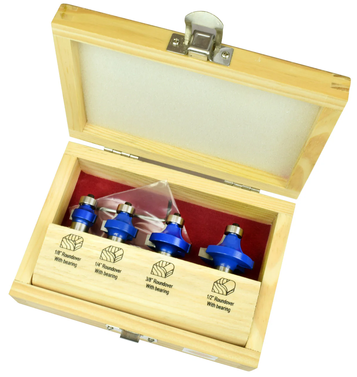 4PC ROUND OVER BIT ROUTER BIT SET 1/2 " - Image 2