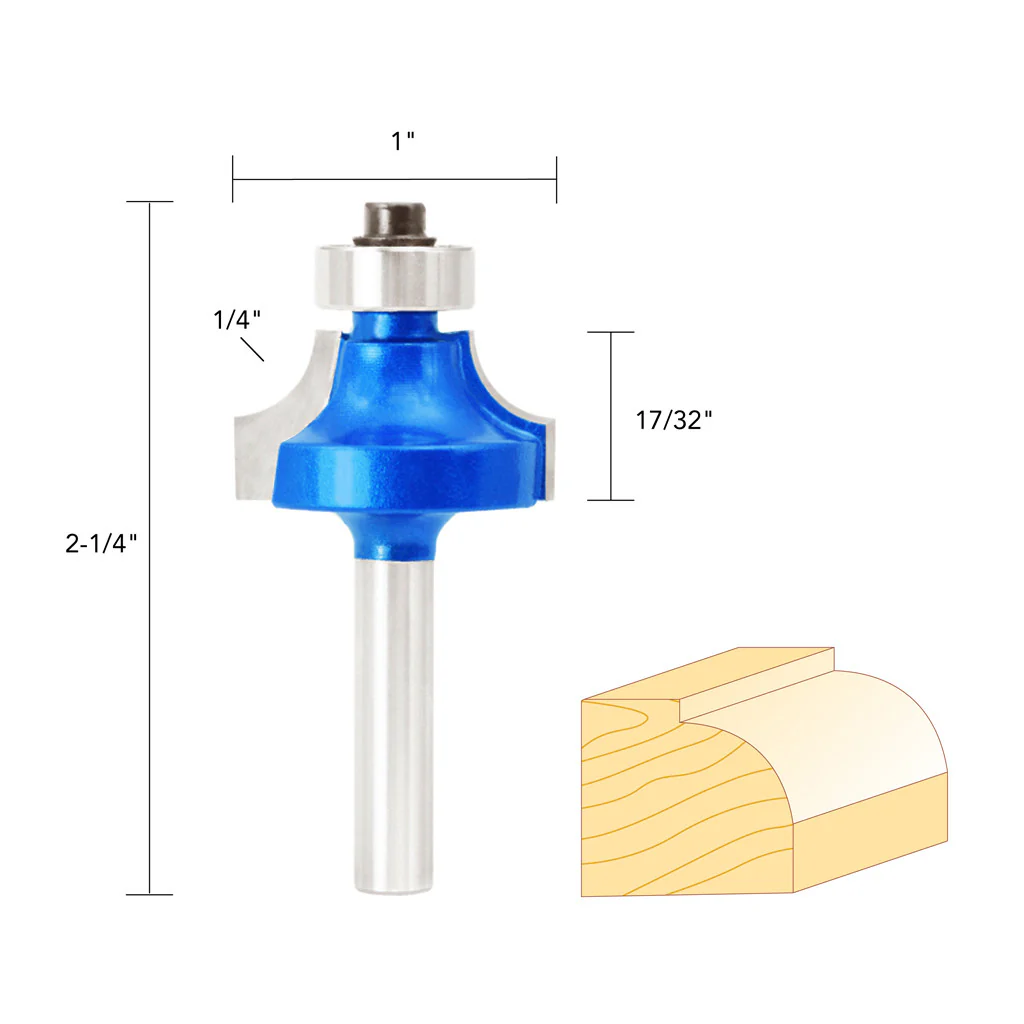 1/4"R ROUND OVER ROUTER BIT 1/4" SHANK - Image 5