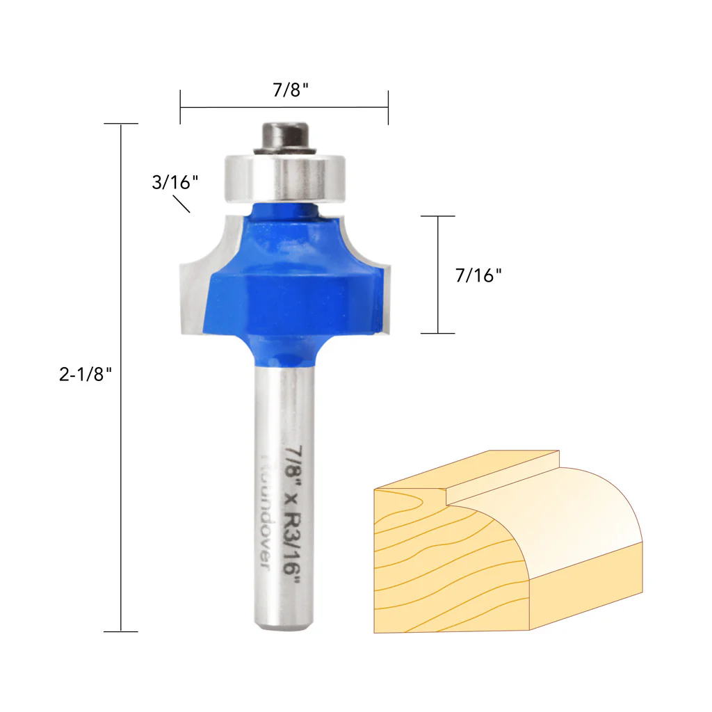 3/16"R ROUND OVER ROUTER BIT 1/4" SHANK - Image 5