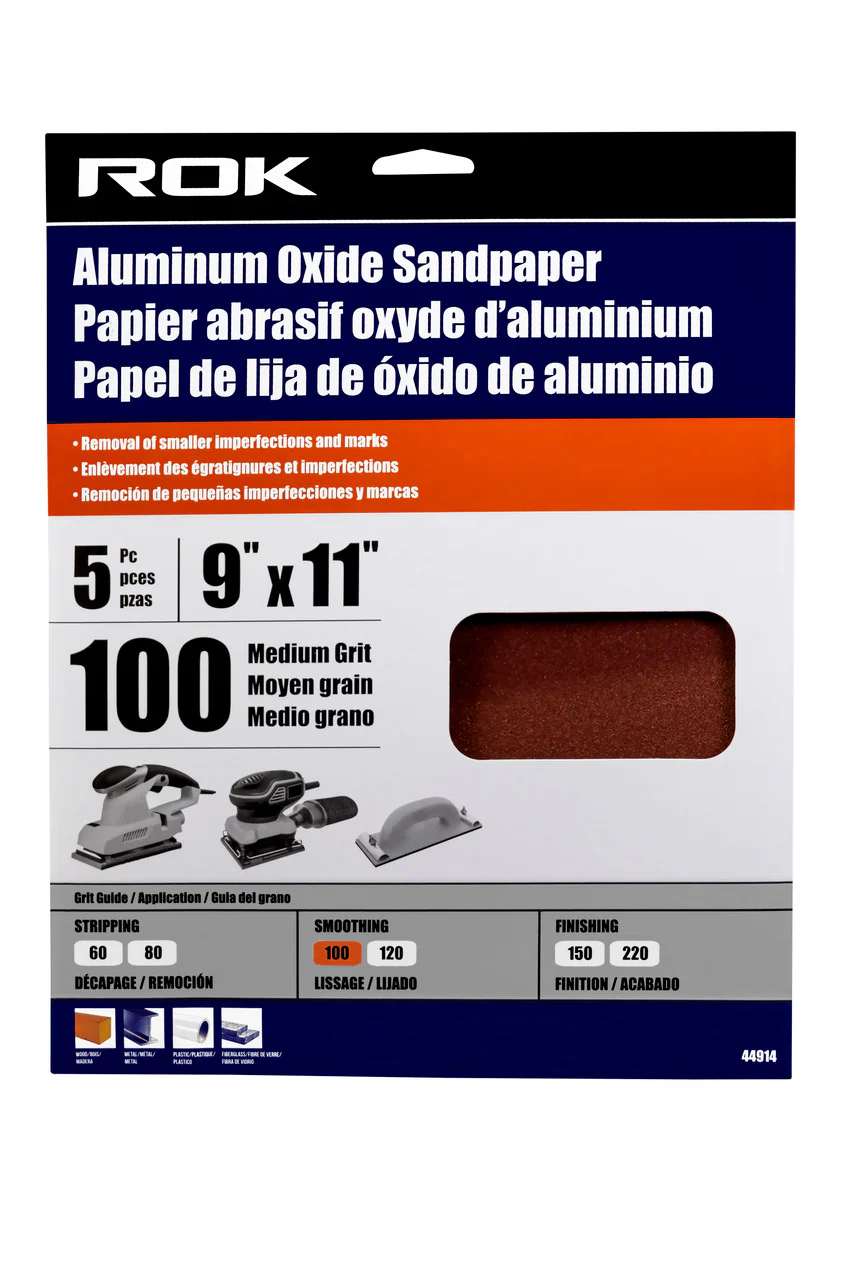 SANDPAPER ALUM OXIDE 100G 5PC