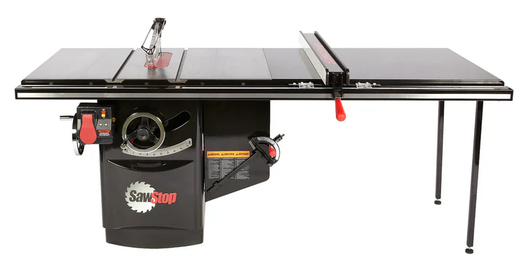 SAWSTOP ICS53230-TGI252 - Industrial 5HP, 3ph, 230v Cabinet Saw with 52” Industrial T-Glide Rip Fence, Rails & Extension Table